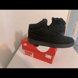 Nike Court Vision Mid Sneakers in Black Suede Size 10